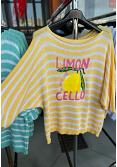 RANDIG FINSTICKAD LEMONCELLO-TRÖJA – 3/4-ÄRM 2