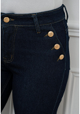 MÖRKA JEANS MED GULDKNAPPAR 4