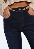 MÖRKA CROPPADE JEANS MED RAK BENFORM 2