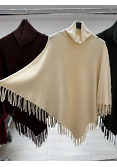 PONCHO MED FRANSAR OCH POLOKRAGE 3