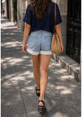JEANSSHORTS MED SPETSKANT 2