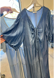 Fantastisk maxiklänning i denim - big size 2