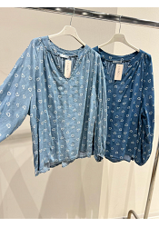 Jättefin blus i tencel med små hjärtan 3