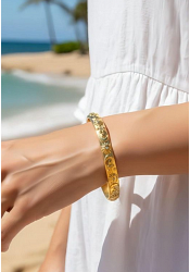 GRAVERAD CUFF-ARMRING I ROSTFRITT STÅL 2