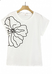 T-SHIRT \"FLEUR OUTLINE\" MIXAT PACK 2