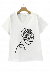 T-SHIRT \"ROSE V-NECK\" MIXAT PACK 2