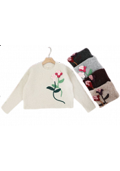 STICKAD TRÖJA MED 3D-BLOMMA – MIXAT PACK 2