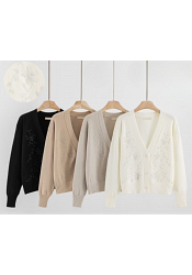 BRODERAD CARDIGAN MED V-RINGNING – MIXAT PACK 2