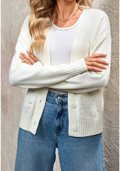 BRODERAD CARDIGAN MED V-RINGNING – MIXAT PACK 3