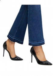 CROPPED FLARE JEANS MED KONTRASTSÖM 3