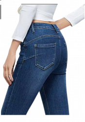 CROPPED FLARE JEANS MED KONTRASTSÖM 2