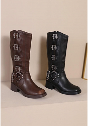 KNÄHÖGA BOOTS MED SPÄNNEN 2