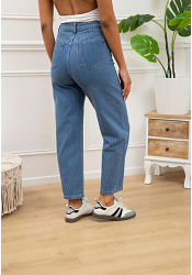 RIBBSTRUKTUR JEANS MED AVSLAPPNAD PASSFORM 2