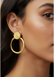 TEXTURERAD CIRKELÖRHÄNGE I STÅL 2