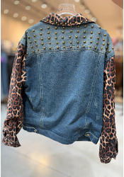 JEANSJACKA MED LEOPARD & NITDETALJER 2