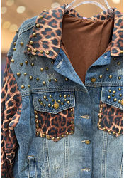 JEANSJACKA MED LEOPARD & NITDETALJER 3