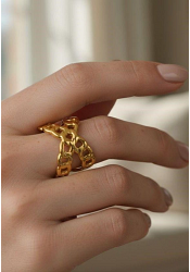 JUSTERBAR RING MED FLÄTAD DESIGN 2