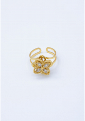 JUSTERBAR RING MED BLOMMA 3