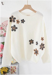STICKAD TRÖJA MED BLOMMÖNSTER – MIXAT PACK 3