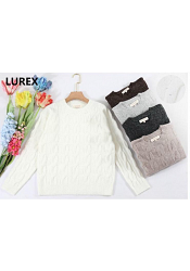 FLÄTSTICKAD TRÖJA MED DISKRET LUREX MIXAT PACK 2