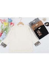 STICKAD TRÖJA MED LEOPARDDETALJER MIXAT PACK 2