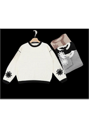 STICKAD TRÖJA MED SVART BLOMDETALJ MIXAT PACK 2
