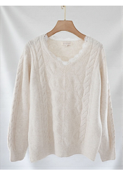 STICKAD TRÖJA MED SPETSDETALJ VID HALSEN - MIXAT PACK 3