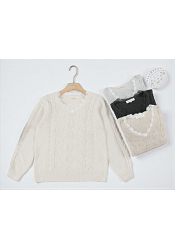 STICKAD TRÖJA MED SPETSDETALJ VID HALSEN - MIXAT PACK 2