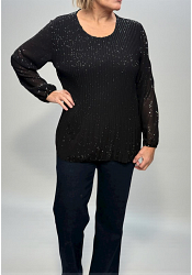 PLISSERAD CHIFFONBLUS MED GLITTER 3