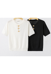 T-SHIRT MED GULDKNAPPAR MIXAT PACK 2