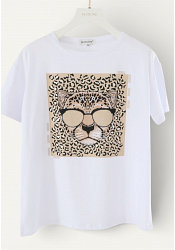 T-SHIRT MED LEOPARDTRYCK (mixat pack) 3
