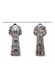 SMÅBLOMMIG SOMMARKLÄNNING MED KNYTBAND 3