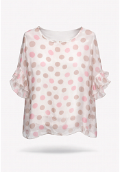 SHIFFONBLUS MED VOLANGÄRM 3