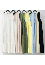 ÄRMLÖS LINNEKLÄNNING MED VOLANG 2