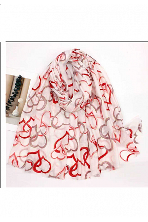 Scarf med hjärtmönster