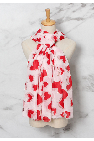 Stor hjärtmönstrad scarf