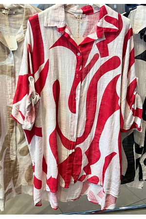MÖNSTRAD OVERSIZE-SKJORTA