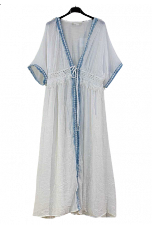 HÄRLIG KIMONO MED DENIM-DETALJER