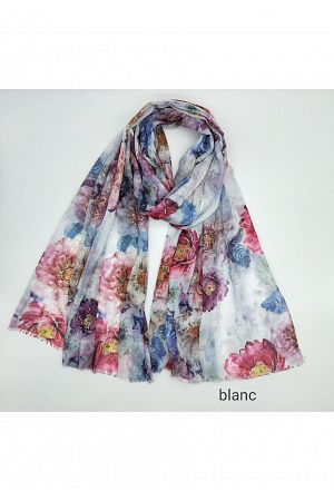 BLOMMIG SCARF MED VISKOS OCH BOMULL