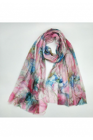 MÖNSTRAD SCARF I VISKOS OCH BOMULL