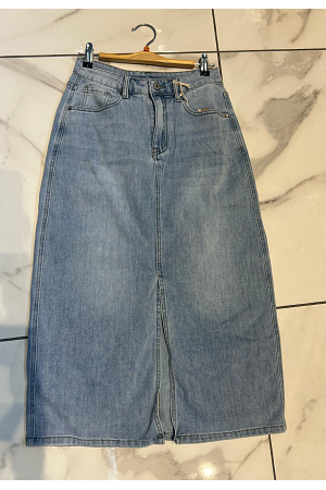 JEANSKJOL I LJUS DENIM