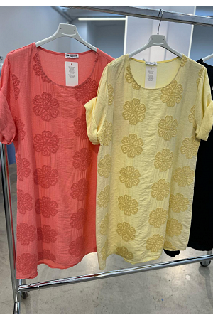 KLÄNNING/TUNIKA MED BRODERADE BLOMMOR
