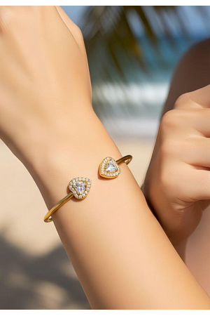 STÅLARMBAND MED KRISTALLTOPPAR