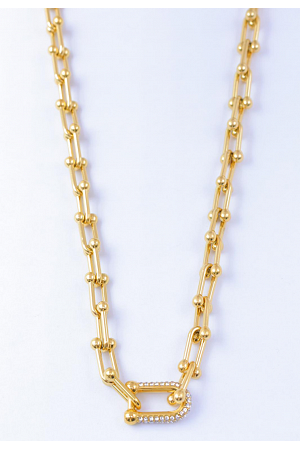 CHUNKY KEDJEHALSBAND MED STRASSDETALJ