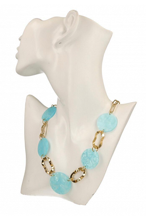 CHUNKY HALSBAND MED RUNDA PÄRLOR & GULDLÄNKAR