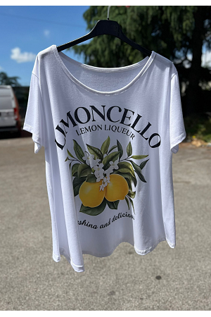 T-SHIRT MED SOMRIGA PRINT – LEMON, FLORIDA & APEROL