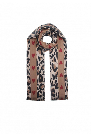 MÖNSTRAD SCARF MED HJÄRTDETALJ