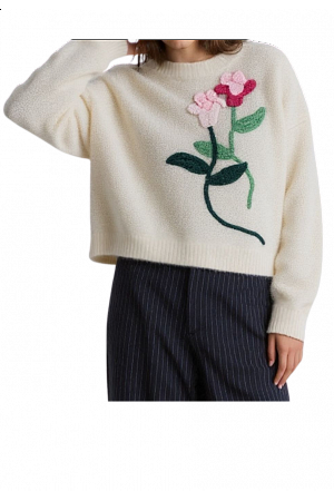 STICKAD TRÖJA MED 3D-BLOMMA – MIXAT PACK