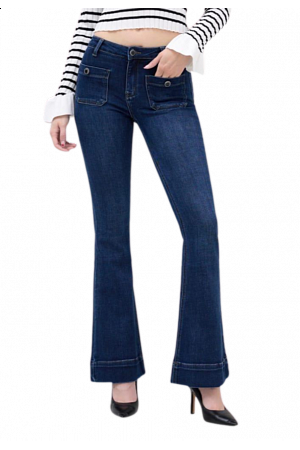 JEANS MED DEKORFICKOR & BOOTCUT