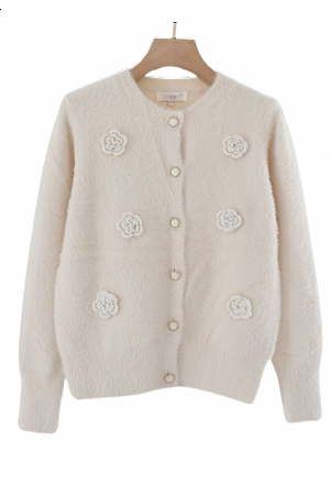 CARDIGAN MED BLOMDEKOR